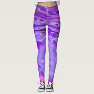 Leggings Pink Acrylique violet, Fluid Art Peinture Marbre