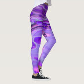 Leggings Pink Acrylique violet, Fluid Art Peinture Marbre (Droite)