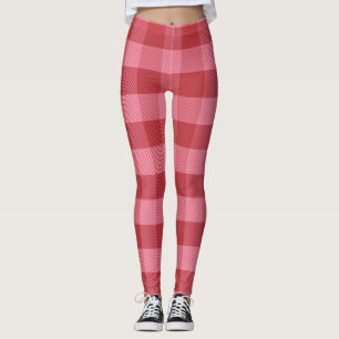 Leggings Pink and Red Valentine Plaid