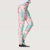 Leggings Pink Aqua Christmas Tree Festive (Droite)