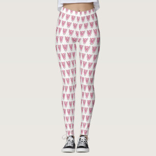 Leggings Pink Awareness Ribbon Angel Personnalisé Art Leggi