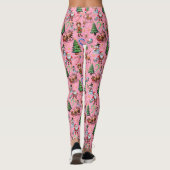 Leggings Pink Background Christmas Decorative Pattern (Dos)