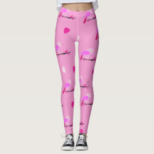Leggings pink bird girly