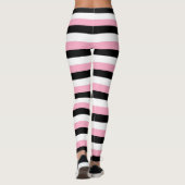 Leggings Pink, Black, White Strips (Dos)