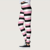 Leggings Pink, Black, White Strips (Gauche)