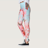 Leggings Pink blossom and flying petals (or snow?) (Gauche)