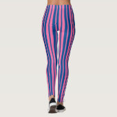 Leggings Pink Blue Stylish Stripes Pattern Design  (Dos)