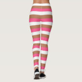 Leggings Pink chaud, blanc et Brown (Dos)