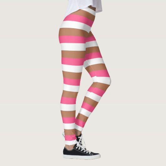 Leggings Pink chaud, blanc et Brown (Droite)