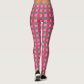 Leggings Pink et Green Check Plaid (Dos)