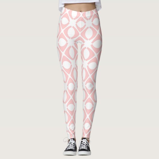 Leggings Pink Geometric Pattern (Devant)