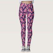 Leggings Pink gerbera daisy floralPatterned (Devant)