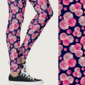 Leggings Pink gerbera daisy floralPatterned