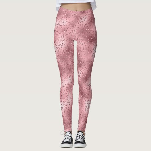 Leggings Pink Glitzy Cheetah Print (Devant)