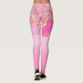 Leggings Pink Gold Glam Parties scintillant Bling tendance (Dos)