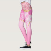 Leggings Pink Gold Glam Parties scintillant Bling tendance (Gauche)