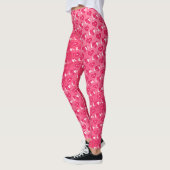 Leggings Pink Heart LOVE Typographie Saint-Valentin Leging (Gauche)