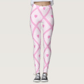 Leggings Pink Heart Moderne Plaid Collection (Devant)