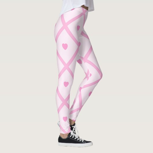 Leggings Pink Heart Moderne Plaid Collection (Droite)