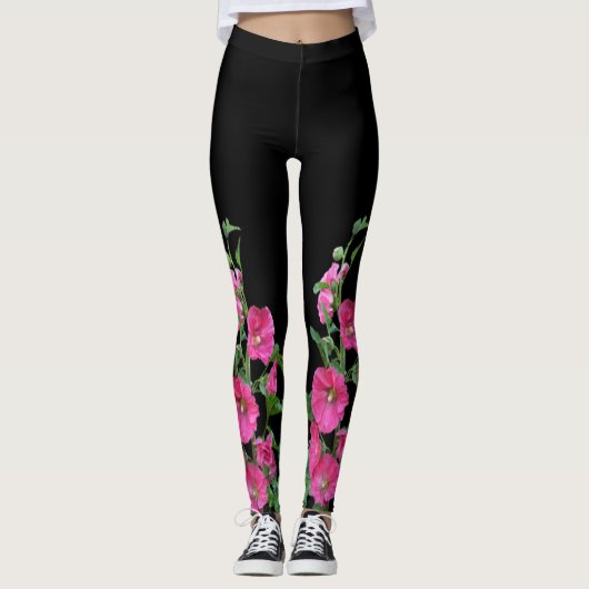 Leggings Pink Hollyhocks (Devant)