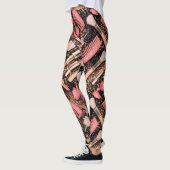 Leggings Pink Makeup Cosmetics Pattern Glitter  (Gauche)