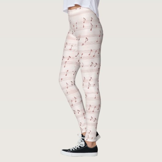Leggings Pink Music Notes Sheet (Gauche)