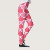 Leggings Pink on Pink with White Scallon Design Summer Look (Droite)