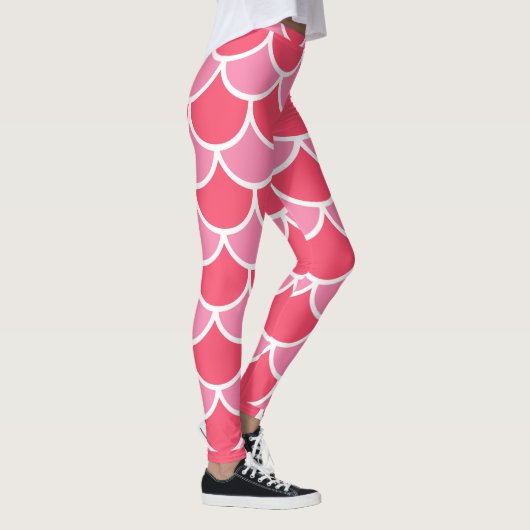 Leggings Pink on Pink with White Scallon Design Summer Look (Droite)