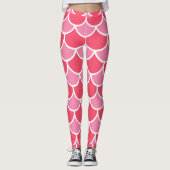 Leggings Pink on Pink with White Scallon Design Summer Look (Devant)