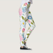 Leggings Pink Peonies Pattern  (Droite)