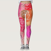 Leggings Pink plants (Devant)