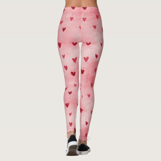 Leggings Pink Red Hearts Name (Dos)