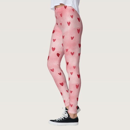 Leggings Pink Red Hearts Name (Gauche)