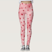 Leggings Pink Red Hearts Name (Devant)