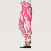 Leggings Pink Retro Santa Claus Ric Rose Noël (Gauche)