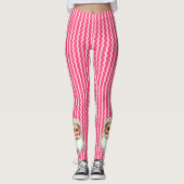 Leggings Pink Retro Santa Claus Ric Rose Noël (Devant)