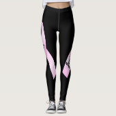Leggings Pink Ribbon Personnaliser Nom Soutien pour le canc (Devant)