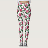 Leggings Pink Rose Floral Pattern (Devant)
