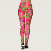 Leggings Pink rose hanche, rose rose sauvage hanche (Dos)