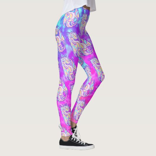Leggings Pink Scribble mignonne Girone Dragon Wyvern Inugam (Droite)