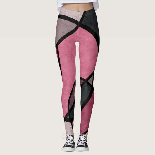 Leggings Pink Sunrise, abstrait (Devant)