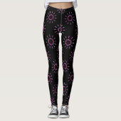 Leggings pink suns noir (Devant)