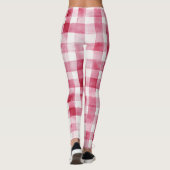 Leggings Pink White Plaid Stripes (Dos)