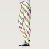 Leggings Pink Yellow Pastel French Macaron Macarons Cookies (Gauche)