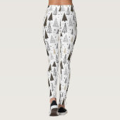 Leggings Pins tirés par la main d'or noir moderne (Dos)