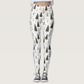 Leggings Pins tirés par la main d'or noir moderne (Devant)