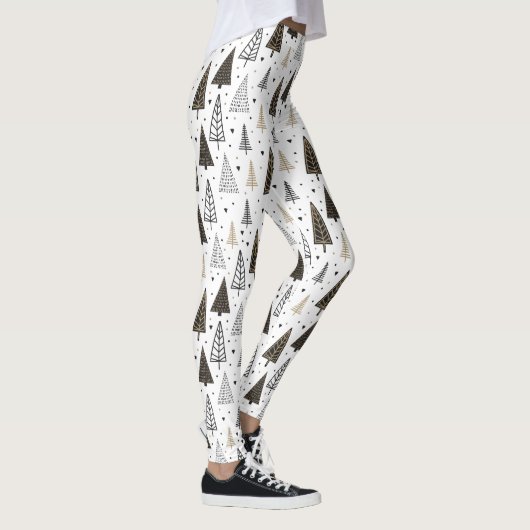 Leggings Pins tirés par la main d'or noir moderne (Droite)