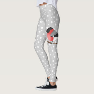Leggings Pinson Eurasien Joyeux Noël Texte Gris