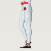 Leggings Pinstriped Signer Votre Nom Heart Blue(custom.) (Gauche)