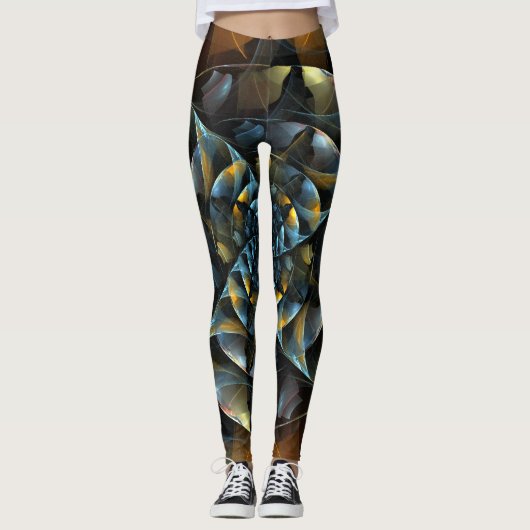 Leggings Pinwheel Art Abstrait (Devant)